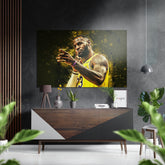 LeBron James Brushed Aluminium Dibond Wall Art.